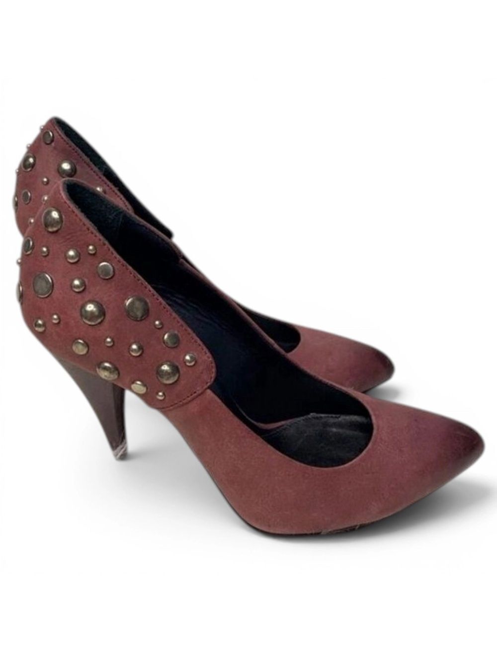 🛍️ Alexander McQueen Studded Burgundy High Heel Pumps - Authentic